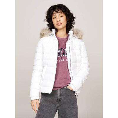 Tommy Jeans Puchowa kurtka Slim Fit biały XL Tommy Jeans Puchowa kurtka Slim Fit biały XL