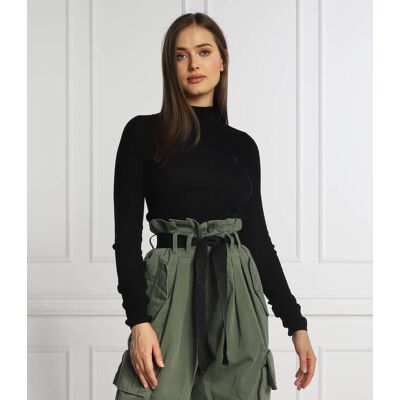 Pinko Wełniany sweter NEGRONI LUPETTO Slim Fit z dodatkiem kaszmiru czarny XS Pinko Wełniany sweter NEGRONI LUPETTO Slim Fit z dodatkiem kaszmiru czarny XS