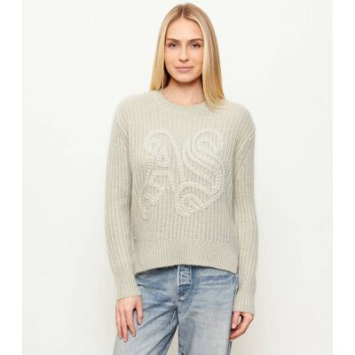 AllSaints Wełniany sweter CHAIN Loose fit zielony XS AllSaints Wełniany sweter CHAIN Loose fit zielony XS