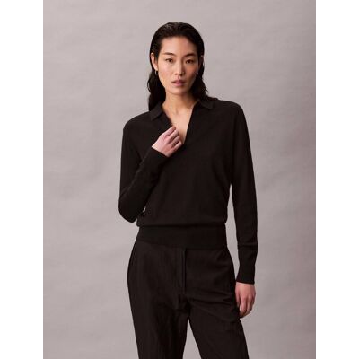 Calvin Klein Sweter Relaxed fit z dodatkiem wełny czarny XS Calvin Klein Sweter Relaxed fit z dodatkiem wełny czarny XS