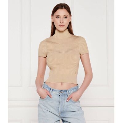 Guess Sweter JAYLA Cropped Fit beżowy M Guess Sweter JAYLA Cropped Fit beżowy M