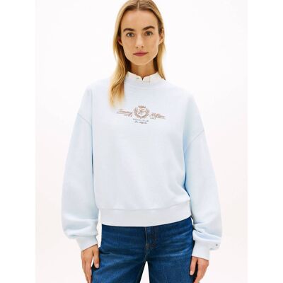 Tommy Hilfiger Bluza TERRY Loose fit błękitny L Tommy Hilfiger Bluza TERRY Loose fit błękitny L