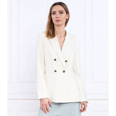 Guess Lniana marynarka Regular Fit kremowy XS Guess Lniana marynarka Regular Fit kremowy XS