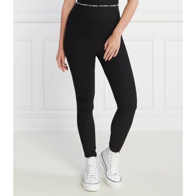 Karl Lagerfeld Legginsy jersey punto Extra slim fit czarny XS Karl Lagerfeld Legginsy jersey punto Extra slim fit czarny XS