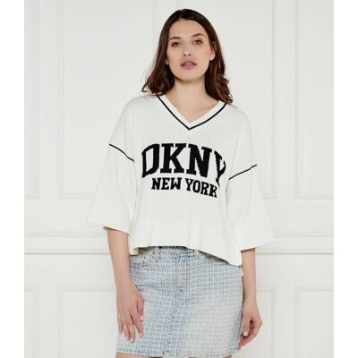 DKNY Sweter Relaxed fit biały XS DKNY Sweter Relaxed fit biały XS