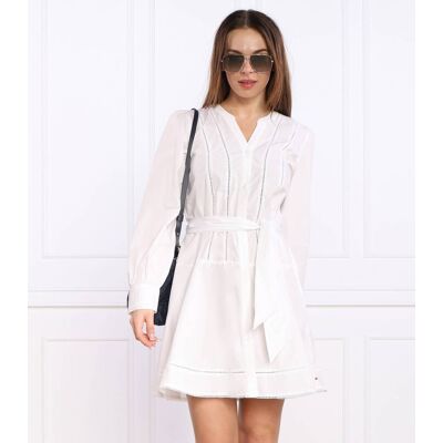 Tommy Hilfiger Sukienka ORG CO biały 40 Tommy Hilfiger Sukienka ORG CO biały 40