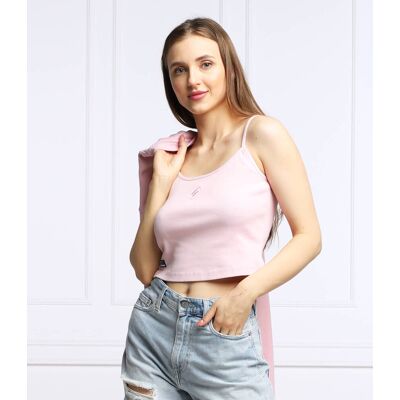 Superdry Top ESSENTIAL Cropped Fit różowy XXS Superdry Top ESSENTIAL Cropped Fit różowy XXS