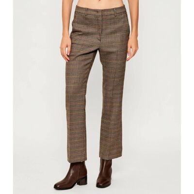 Weekend MaxMara Wełniane spodnie BACO Straight fit brązowy 36 Weekend MaxMara Wełniane spodnie BACO Straight fit brązowy 36