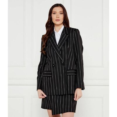 Marc Cain Marynarka Fitted fit z dodatkiem lnu czarny 34 Marc Cain Marynarka Fitted fit z dodatkiem lnu czarny 34