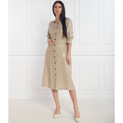 Marella SPORT Lniana sukienka BALIA beżowy 34 Marella SPORT Lniana sukienka BALIA beżowy 34