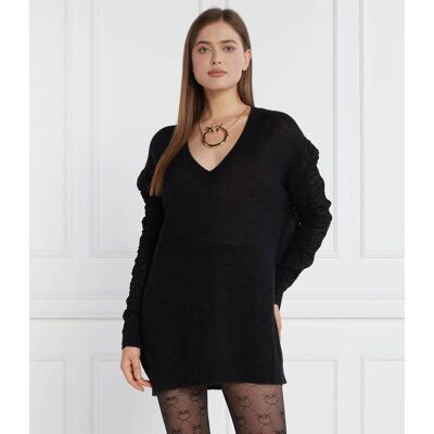 Pinko Wełniana sukienka czarny S Pinko Wełniana sukienka czarny S