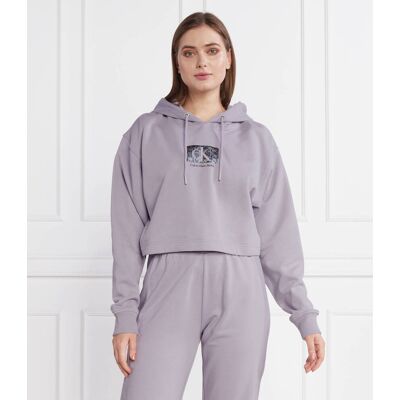 Calvin Klein Jeans Bluza PRINTED BOX Cropped Fit fioletowy XL Calvin Klein Jeans Bluza PRINTED BOX Cropped Fit fioletowy XL