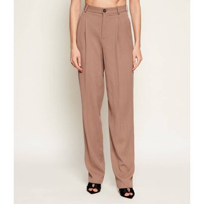 Elisabetta Franchi Spodnie Straight fit beżowy 40 Elisabetta Franchi Spodnie Straight fit beżowy 40