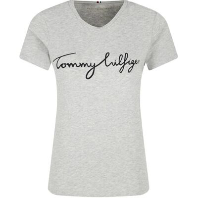 Tommy Hilfiger T-shirt Regular Fit szary XXS Tommy Hilfiger T-shirt Regular Fit szary XXS