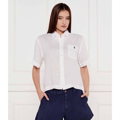 Polo Ralph Lauren Lniana koszula SAYNA Cropped Fit biały XL Polo Ralph Lauren Lniana koszula SAYNA Cropped Fit biały XL
