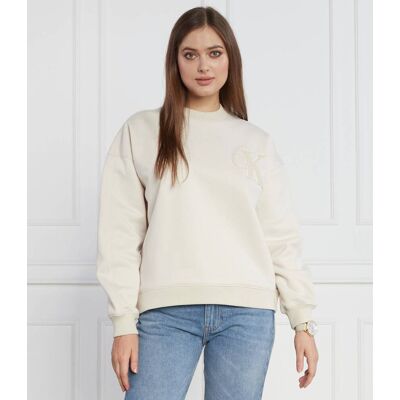 Calvin Klein Jeans Bluza CHENILLE CK CREWNECK Regular Fit beżowy XL Calvin Klein Jeans Bluza CHENILLE CK CREWNECK Regular Fit beżowy XL