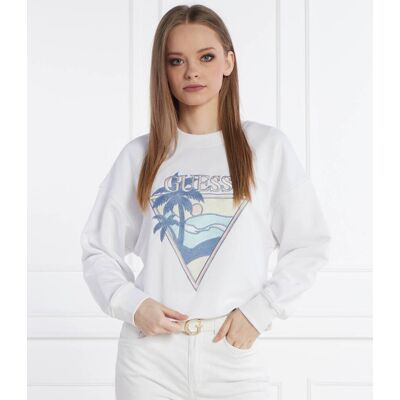 Guess Bluza Regular Fit biały XS Guess Bluza Regular Fit biały XS