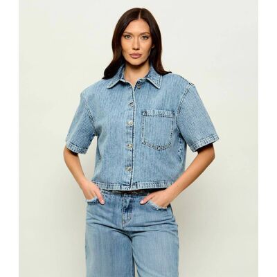 HUGO Jeansowa koszula Gesila_1 Relaxed fit błękitny S HUGO Jeansowa koszula Gesila_1 Relaxed fit błękitny S