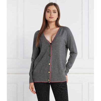 Pinko Wełniany kardigan Regular Fit z dodatkiem kaszmiru szary XL Pinko Wełniany kardigan Regular Fit z dodatkiem kaszmiru szary XL