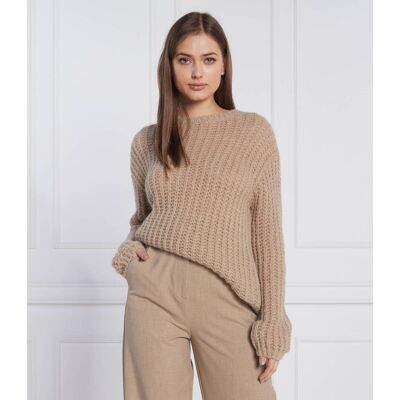 RIANI Wełniany sweter Regular Fit beżowy 42 RIANI Wełniany sweter Regular Fit beżowy 42