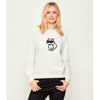 Karl Lagerfeld Bluza ikon sketch Straight fit kremowy XL Karl Lagerfeld Bluza ikon sketch Straight fit kremowy XL