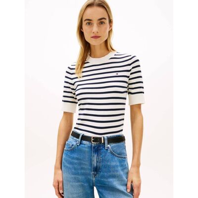 Tommy Hilfiger Sweter Regular Fit ecru XS Tommy Hilfiger Sweter Regular Fit ecru XS