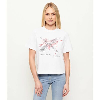 AllSaints T-shirt HEARTACHE LISA Regular Fit biały M AllSaints T-shirt HEARTACHE LISA Regular Fit biały M