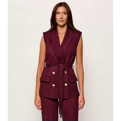 Marciano Guess Kamizelka RASHIDA Slim Fit z dodatkiem wełny bordowy 34 Marciano Guess Kamizelka RASHIDA Slim Fit z dodatkiem wełny bordowy 34