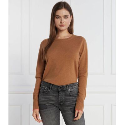 Pinko Wełniany sweter Regular Fit z dodatkiem kaszmiru brązowy M Pinko Wełniany sweter Regular Fit z dodatkiem kaszmiru brązowy M