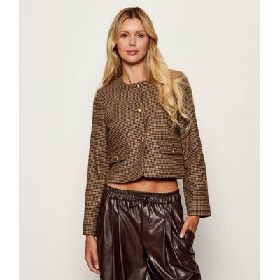 Barbour Wełniany żakiet Corina Modern fit brązowy 42 Barbour Wełniany żakiet Corina Modern fit brązowy 42