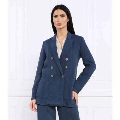 MAX&Co.; Marynarka AMMIRA Regular Fit z dodatkiem lnu granatowy 40 MAX&Co.; Marynarka AMMIRA Regular Fit z dodatkiem lnu granatowy 40
