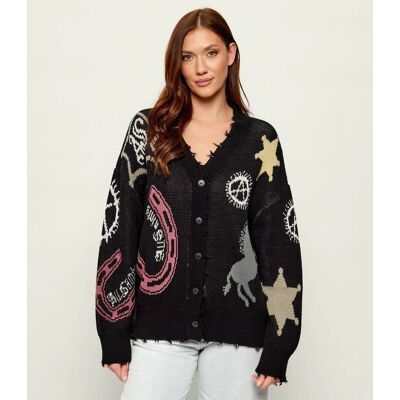 AllSaints Kardigan HESTER Loose fit czarny M AllSaints Kardigan HESTER Loose fit czarny M