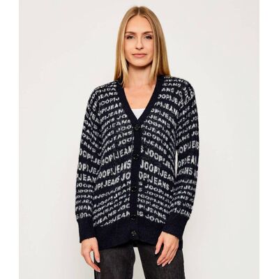 Joop! Jeans Kardigan Kamala Loose fit z dodatkiem wełny granatowy XS Joop! Jeans Kardigan Kamala Loose fit z dodatkiem wełny granatowy XS