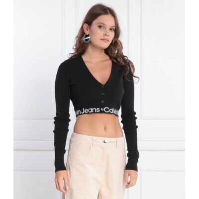 Calvin Klein Jeans Kardigan Cropped Fit czarny L Calvin Klein Jeans Kardigan Cropped Fit czarny L
