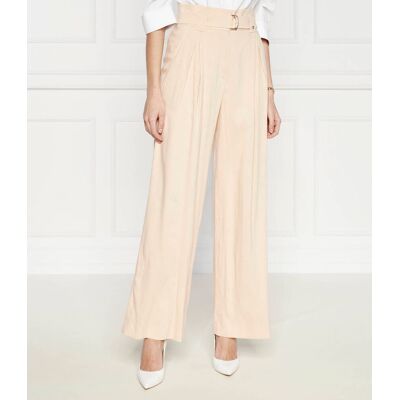 Marc Cain Lniane spodnie flare fit beżowy 40 Marc Cain Lniane spodnie flare fit beżowy 40