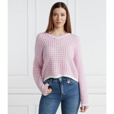 Marc Cain Sweter Regular Fit z dodatkiem wełny różowy 40 Marc Cain Sweter Regular Fit z dodatkiem wełny różowy 40