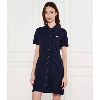 Tommy Jeans Sukienka BADGE pique granatowy M Tommy Jeans Sukienka BADGE pique granatowy M
