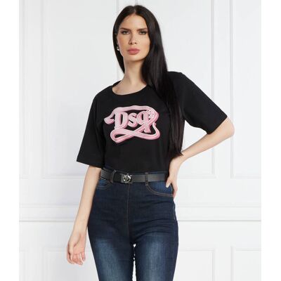Dsquared2 T-shirt Regular Fit czarny XXS Dsquared2 T-shirt Regular Fit czarny XXS