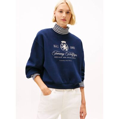 Tommy Hilfiger Bluza VARSITY Loose fit granatowy S Tommy Hilfiger Bluza VARSITY Loose fit granatowy S