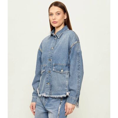 AllSaints Jeansowa kurtka HETTIE Relaxed fit niebieski XS AllSaints Jeansowa kurtka HETTIE Relaxed fit niebieski XS
