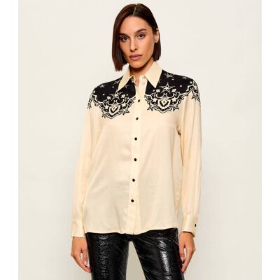 Pinko Koszula BARBERINO Relaxed fit kremowy 38 Pinko Koszula BARBERINO Relaxed fit kremowy 38