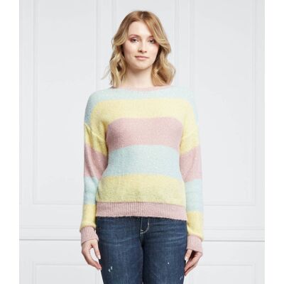 Liu Jo Sweter Relaxed fit z dodatkiem wełny multikolor L Liu Jo Sweter Relaxed fit z dodatkiem wełny multikolor L