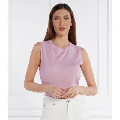 Marc Cain Wełniany top Relaxed fit lawendowy 38 Marc Cain Wełniany top Relaxed fit lawendowy 38