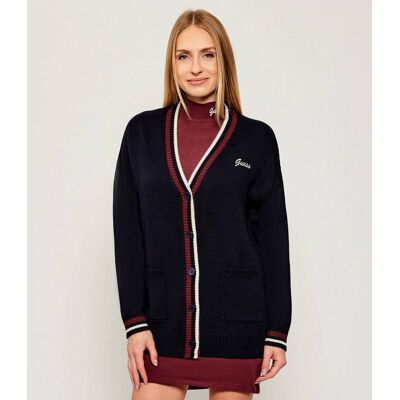 Guess ACTIVE Kardigan SABINA Oversize fit z dodatkiem wełny granatowy L Guess ACTIVE Kardigan SABINA Oversize fit z dodatkiem wełny granatowy L