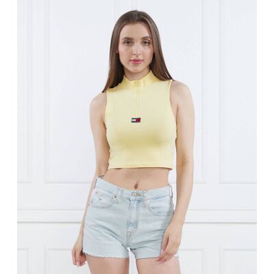 Tommy Jeans Top Slim Fit żółty XS Tommy Jeans Top Slim Fit żółty XS