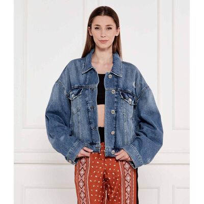 Pinko Kurtka GABORONE Oversize fit niebieski L Pinko Kurtka GABORONE Oversize fit niebieski L