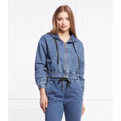 Liu Jo Sport Kurtka jeansowa APERTA Cropped Fit niebieski XXL Liu Jo Sport Kurtka jeansowa APERTA Cropped Fit niebieski XXL