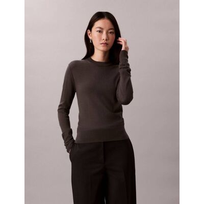 Calvin Klein Sweter Regular Fit z dodatkiem wełny grafitowy L Calvin Klein Sweter Regular Fit z dodatkiem wełny grafitowy L