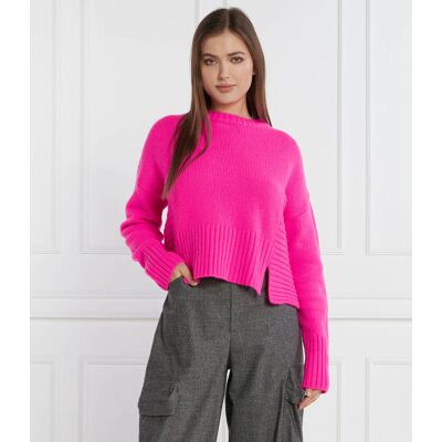 Pinko Wełniany sweter Regular Fit z dodatkiem kaszmiru różowy XL Pinko Wełniany sweter Regular Fit z dodatkiem kaszmiru różowy XL