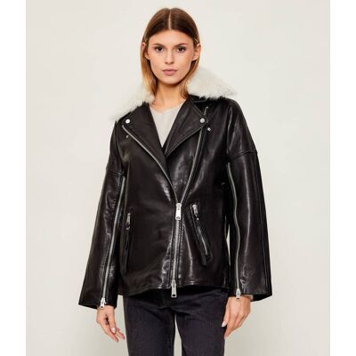 AllSaints Skórzana ramoneska VENDRA shearling czarny S AllSaints Skórzana ramoneska VENDRA shearling czarny S